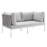 Harmony Sunbrella� Basket Weave Outdoor Patio Aluminum Loveseat