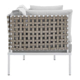 Harmony Sunbrella� Basket Weave Outdoor Patio Aluminum Loveseat