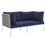 Harmony Sunbrella� Basket Weave Outdoor Patio Aluminum Loveseat