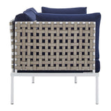 Harmony Sunbrella� Basket Weave Outdoor Patio Aluminum Loveseat