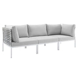 Harmony Sunbrella� Basket Weave Outdoor Patio Aluminum Sofa