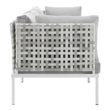 Harmony Sunbrella� Basket Weave Outdoor Patio Aluminum Sofa