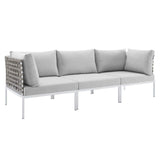 Harmony Sunbrella� Basket Weave Outdoor Patio Aluminum Sofa