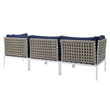 Harmony Sunbrella� Basket Weave Outdoor Patio Aluminum Sofa