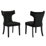 Curve Performance Velvet Dining Chairs - Set of 2