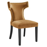 Curve Performance Velvet Dining Chairs - Set of 2