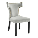 Curve Performance Velvet Dining Chairs - Set of 2