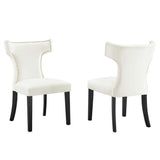 Curve Performance Velvet Dining Chairs - Set of 2