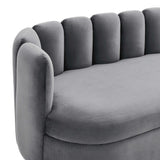 Victoria Channel Tufted Performance Velvet Sofa