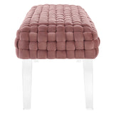 Prologue Woven Performance Velvet Ottoman