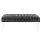 Prologue Woven Performance Velvet Ottoman