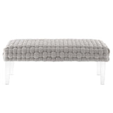 Prologue Woven Performance Velvet Ottoman