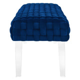 Prologue Woven Performance Velvet Ottoman