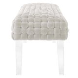 Prologue Woven Performance Velvet Ottoman