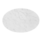 Zinque 42" Oval Artificial Marble Dining Table