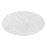 Zinque 48" Oval Artificial Marble Dining Table