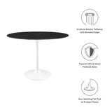 Lippa 42" Oval Artificial Marble Dining Table