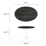 Lippa 42" Oval Artificial Marble Dining Table