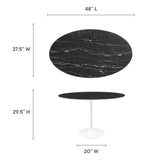 Lippa 48" Round Artificial Marble Dining Table