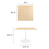 Lippa 40" Square Wood Grain Dining Table