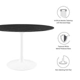 Lippa 48" Round Artificial Marble Dining Table