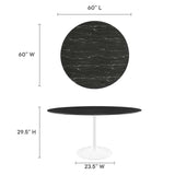 Lippa 60" Round Artificial Marble Dining Table