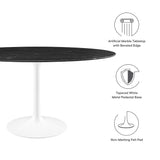 Lippa 60" Oval Artificial Marble Dining Table