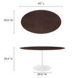 Lippa 60" Oval Cherry Walnut Wood Grain Dining Table