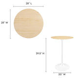 Lippa 28" Round Wood Grain Bar Table