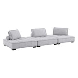 Saunter Tufted Fabric Fabric 3-Piece Sofa