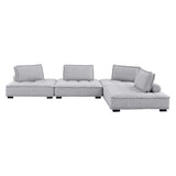 Saunter Tufted Fabric Fabric 4-Piece Sectional Sofa