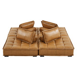 Saunter Tufted Vegan Leather Vegan Leather 4-Piece Sectional Sofa