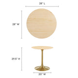 Lippa 28" Round Wood Grain Dining Table