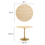 Lippa 36" Round Wood Grain Dining Table