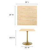 Lippa 28" Square Wood Grain Dining Table