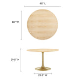 Lippa 48" Round Wood Grain Dining Table