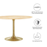 Lippa 48" Round Wood Grain Dining Table