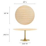 Lippa 60" Round Wood Grain Dining Table