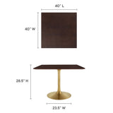 Lippa 40" Square Wood Dining Table