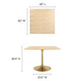 Lippa 40" Square Wood Dining Table