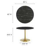 Lippa 40" Round Artificial Marble Dining Table