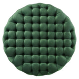 Amour Tufted Button Large Round Performance Velvet Ottoman