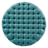 Amour Tufted Button Large Round Performance Velvet Ottoman