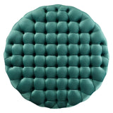 Amour Tufted Button Large Round Performance Velvet Ottoman