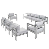 Shore Sunbrella� Fabric Outdoor Patio Aluminum 7 Piece Sectional Sofa Set