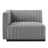 Conjure Channel Tufted Upholstered Fabric Left-Arm Chair