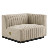 Conjure Channel Tufted Upholstered Fabric Right-Arm Chair