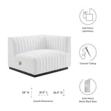 Conjure Channel Tufted Upholstered Fabric Right-Arm Chair
