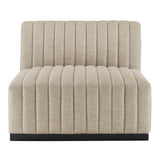 Conjure Channel Tufted Upholstered Fabric Armless Chair