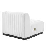 Conjure Channel Tufted Upholstered Fabric Armless Chair